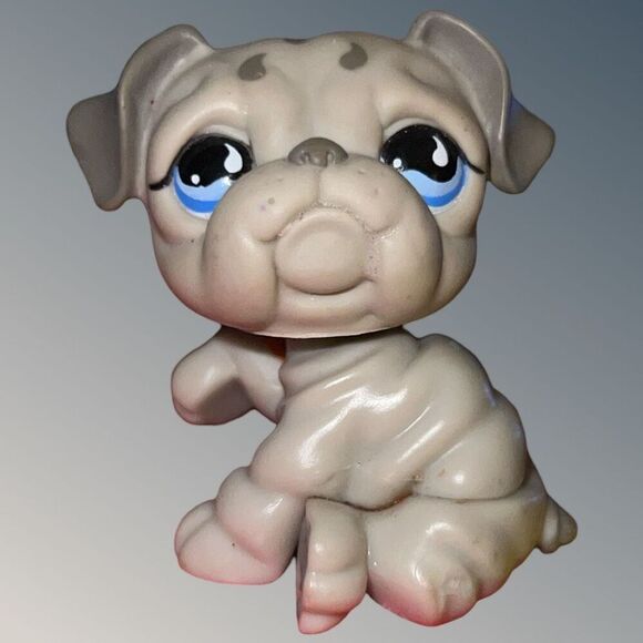 2007 Littlest Pet Shop Pet Pairs Generation 1 Gray Bulldog #508 B14 - Picture 1 of 4